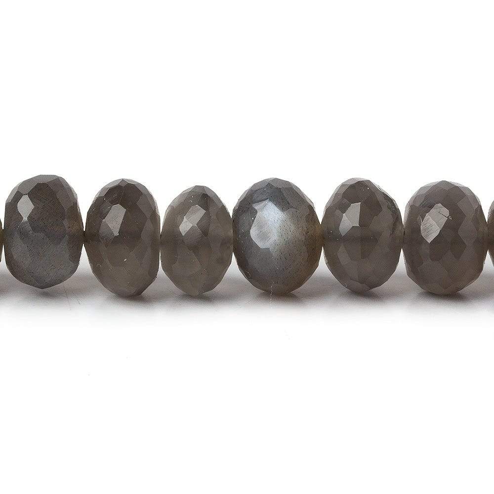 7-7.5mm Platinum Grey Moonstone Faceted Rondelles 16 inch 78 beads A (ONLINE ORDER ONLY)