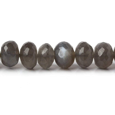 7-7.5mm Platinum Grey Moonstone Faceted Rondelles 16 inch 78 beads A (ONLINE ORDER ONLY)