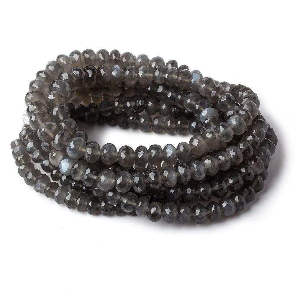 7-7.5mm Platinum Grey Moonstone Faceted Rondelles 16 inch 78 beads A (ONLINE ORDER ONLY)