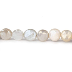 7-8.5mm Mystic Light Off White Moonstone faceted coins 14 inch 42 beads (ONLINE ORDER ONLY)