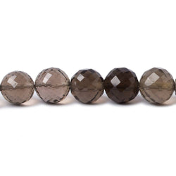 7-8.5mm Smoky Quartz Faceted Rounds 16 inch 54 beads (ONLINE ORDER ONLY)