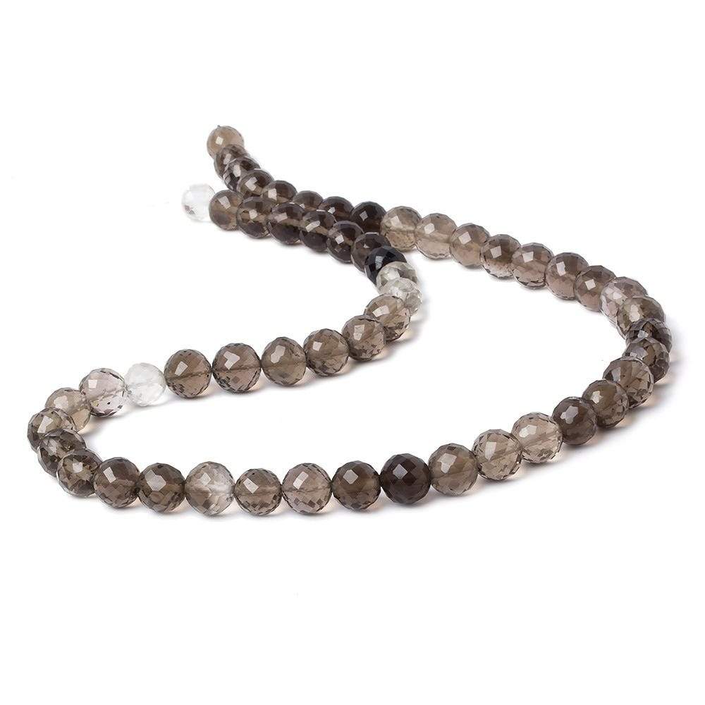 7-8.5mm Smoky Quartz Faceted Rounds 16 inch 54 beads (ONLINE ORDER ONLY)