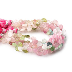 6.5mm Afghani Tourmaline Carved Heart Beads 7.5 inch 50 pieces AA (ONLINE ORDER ONLY)