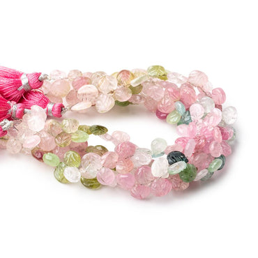 6.5mm Afghani Tourmaline Carved Heart Beads 7.5 inch 50 pieces AA (ONLINE ORDER ONLY)