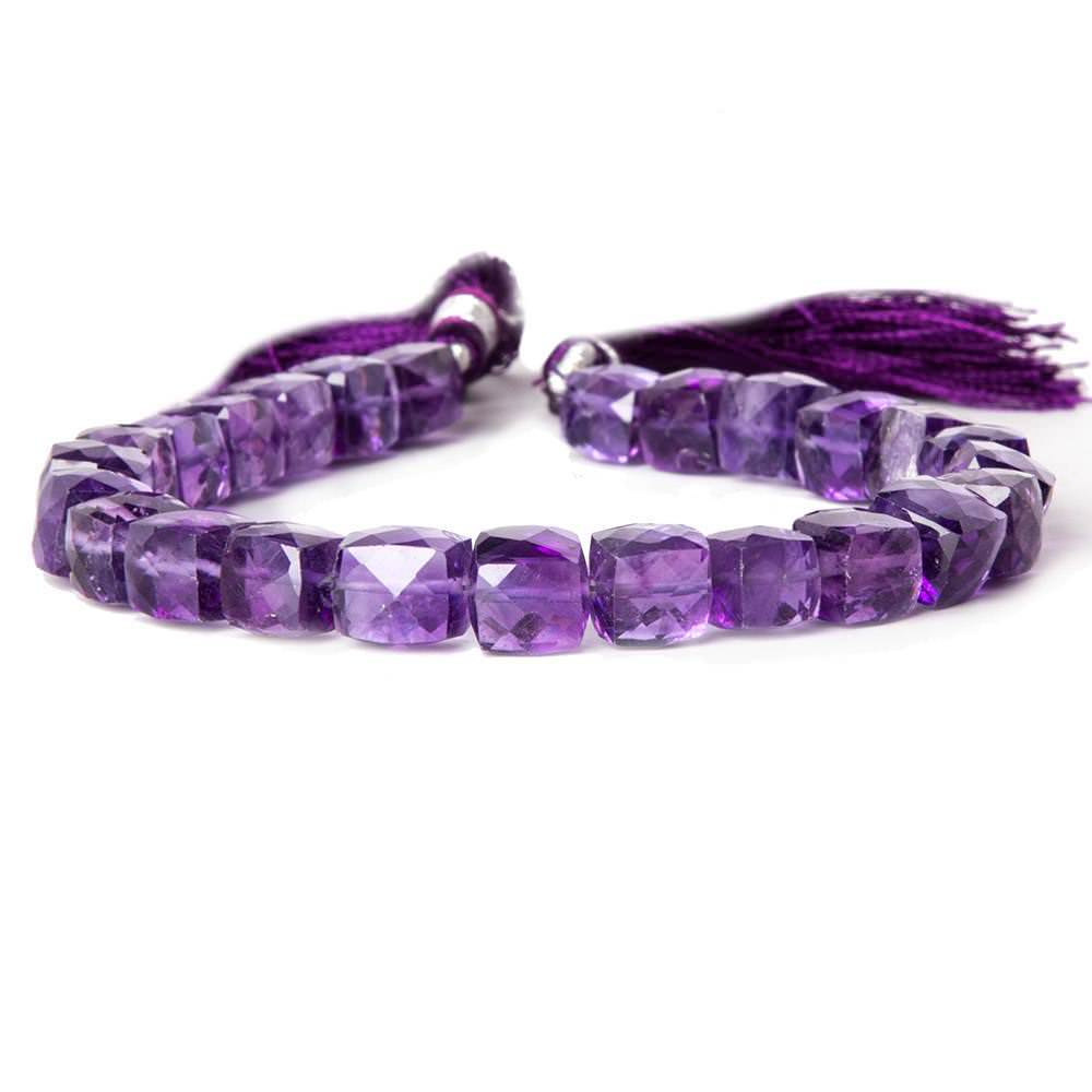7-8mm African Amethyst Faceted Cube Beads 8.5 inch 25 pieces (ONLINE ORDER ONLY)