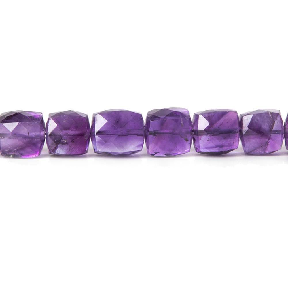 7-8mm African Amethyst Faceted Cube Beads 8.5 inch 25 pieces (ONLINE ORDER ONLY)
