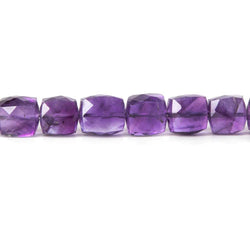 7-8mm African Amethyst Faceted Cube Beads 8.5 inch 25 pieces (ONLINE ORDER ONLY)