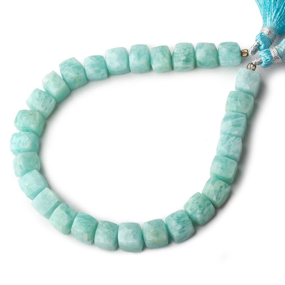 7-8mm Amazonite faceted cube beads 7.5 inch 26 pieces (ONLINE ORDER ONLY)