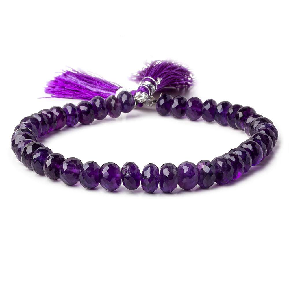 7-8mm Amethyst Faceted Rondelle beads 8.5 inch 40 pieces (ONLINE ORDER ONLY)