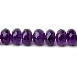 7-8mm Amethyst Faceted Rondelle beads 8.5 inch 40 pieces (ONLINE ORDER ONLY)