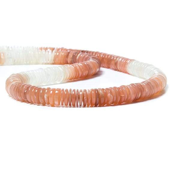 7-8mm Angel Skin and Cream Moonstone Beads Plain Rondelle 175 pcs (ONLINE ORDER ONLY)