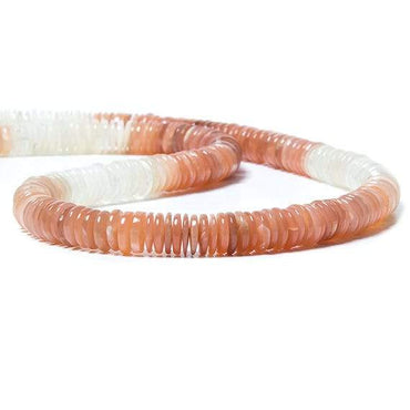 7-8mm Angel Skin and Cream Moonstone Beads Plain Rondelle 175 pcs (ONLINE ORDER ONLY)