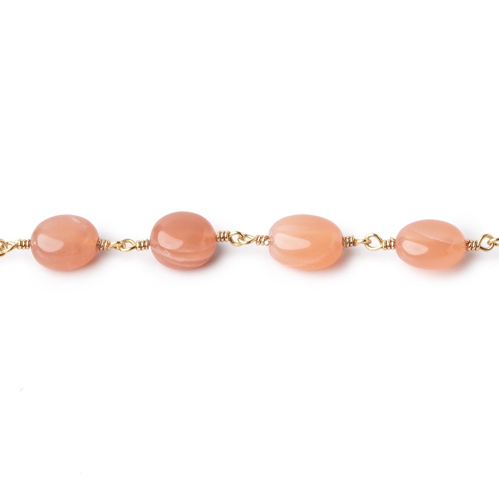 7-8mm Angel Skin Moonstone Plain Nuggets on Gold Plated Chain (ONLINE ORDER ONLY)