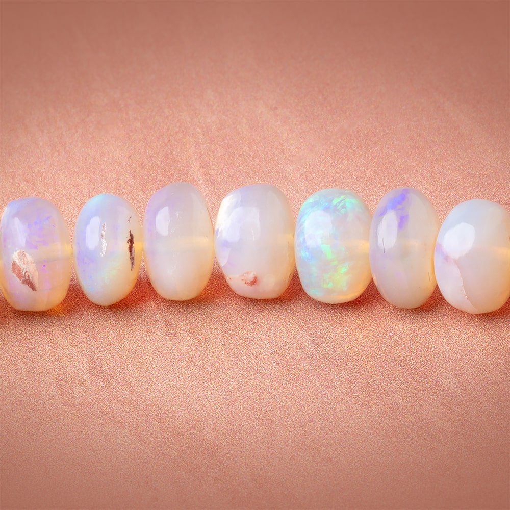 7-8mm Australian Opal Plain Rondelle Beads 20 inch 112 pieces AA (ONLINE ORDER ONLY)
