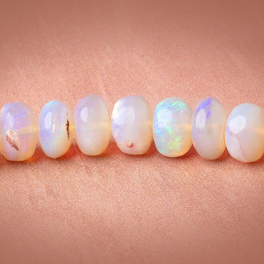7-8mm Australian Opal Plain Rondelle Beads 20 inch 112 pieces AA (ONLINE ORDER ONLY)