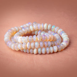 7-8mm Australian Opal Plain Rondelle Beads 20 inch 112 pieces AA (ONLINE ORDER ONLY)