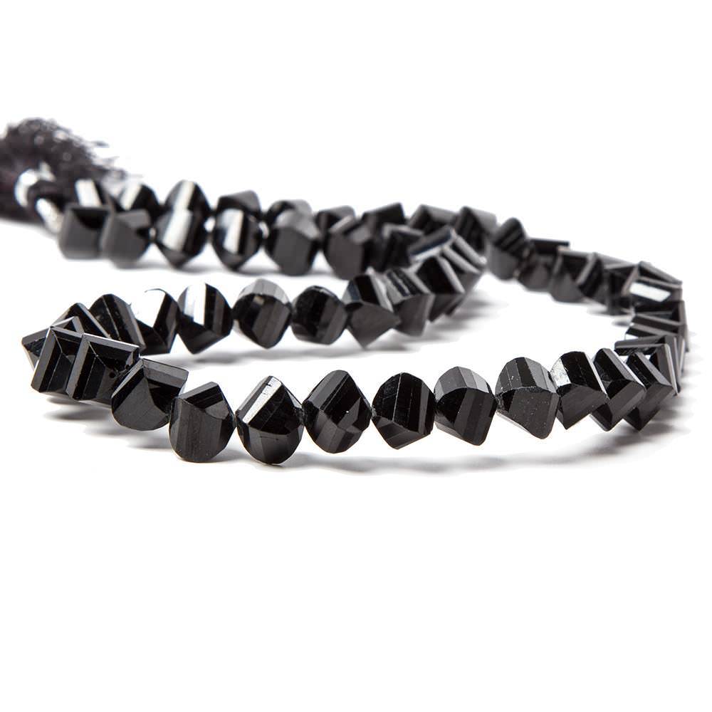 7-8mm Black Spinel faceted twist beads 16 inch 53 beads (ONLINE ORDER ONLY)