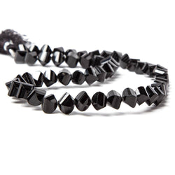 7-8mm Black Spinel faceted twist beads 16 inch 53 beads (ONLINE ORDER ONLY)