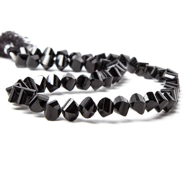 7-8mm Black Spinel faceted twist beads 16 inch 53 beads (ONLINE ORDER ONLY)