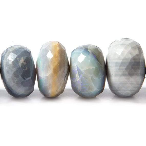 7-8mm Blue Grey Australian Opal Faceted Rondelles 18 inch 99 Beads AA (ONLINE ORDER ONLY)