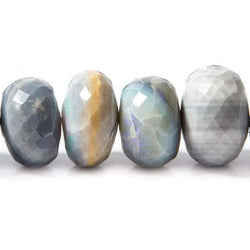 7-8mm Blue Grey Australian Opal Faceted Rondelles 18 inch 99 Beads AA (ONLINE ORDER ONLY)