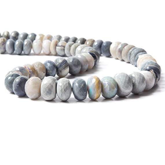 7-8mm Blue Grey Australian Opal Faceted Rondelles 18 inch 99 Beads AA (ONLINE ORDER ONLY)