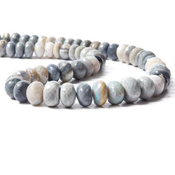 7-8mm Blue Grey Australian Opal Faceted Rondelles 18 inch 99 Beads AA (ONLINE ORDER ONLY)