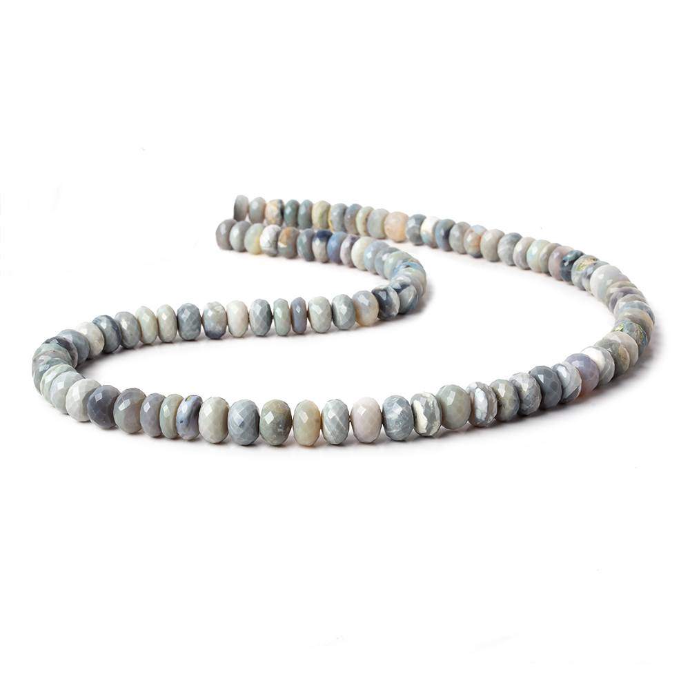 7-8mm Blue Grey Australian Opal Faceted Rondelles 18 inch 99 Beads AA (ONLINE ORDER ONLY)