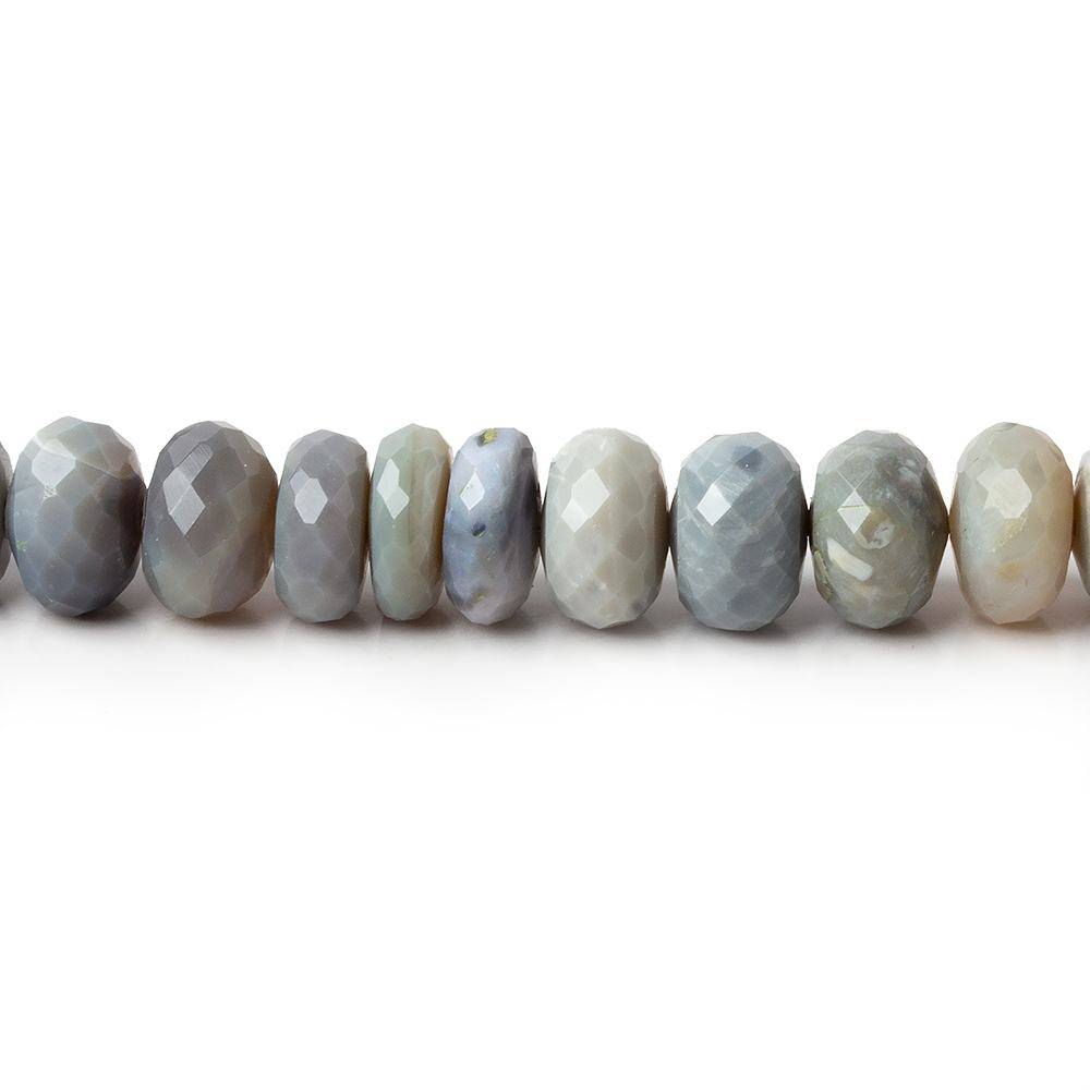 7-8mm Blue Grey Australian Opal Faceted Rondelles 18 inch 99 Beads AA (ONLINE ORDER ONLY)