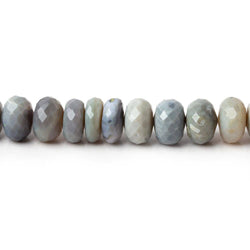 7-8mm Blue Grey Australian Opal Faceted Rondelles 18 inch 99 Beads AA (ONLINE ORDER ONLY)