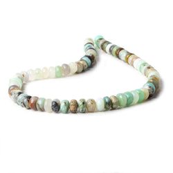 6mm Blue Peruvian Opal plain rondelles 14 inch 105 beads 1mm drill hole (ONLINE ORDER ONLY)