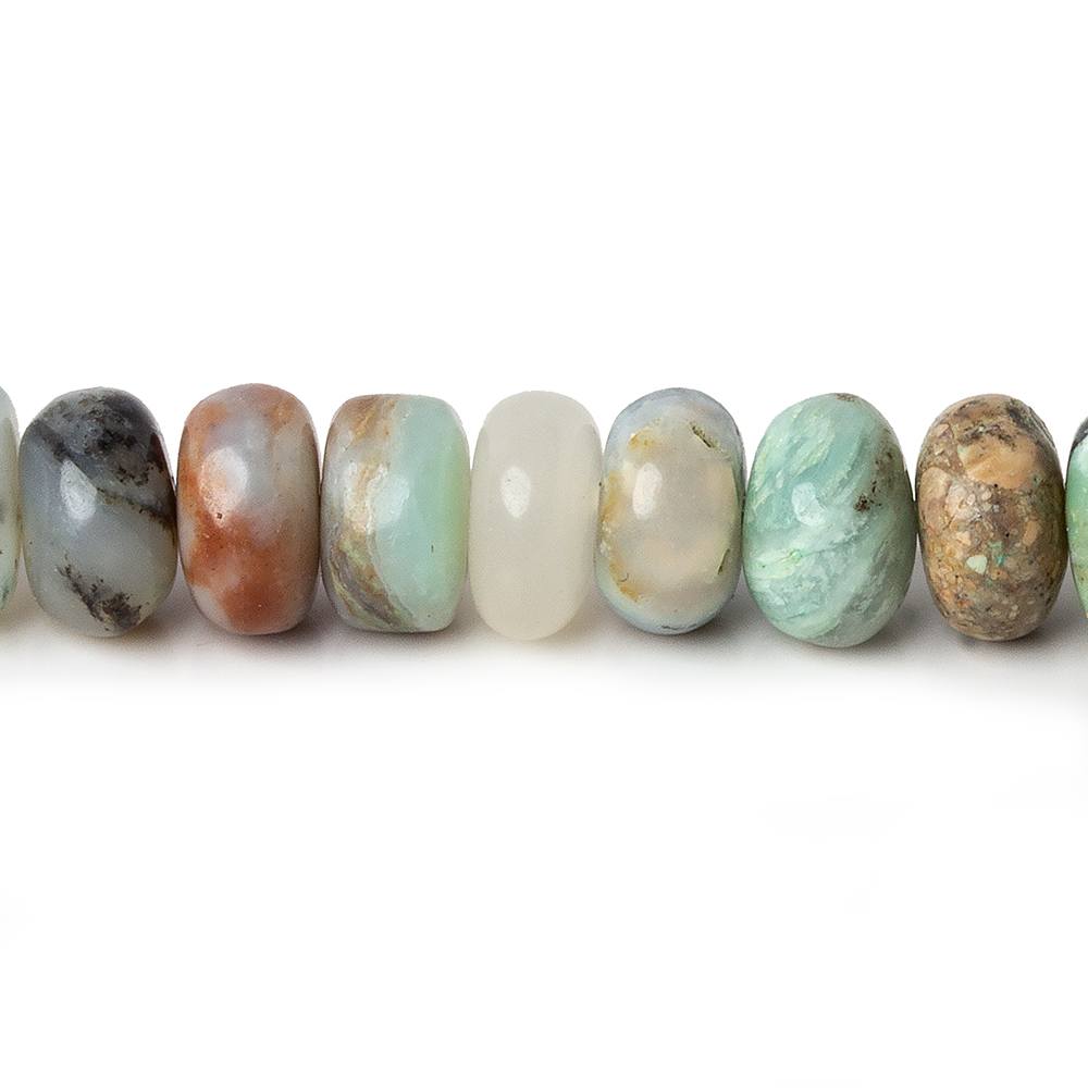 6mm Blue Peruvian Opal plain rondelles 14 inch 105 beads 1mm drill hole (ONLINE ORDER ONLY)