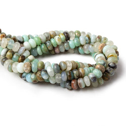 6mm Blue Peruvian Opal plain rondelles 14 inch 105 beads 1mm drill hole (ONLINE ORDER ONLY)