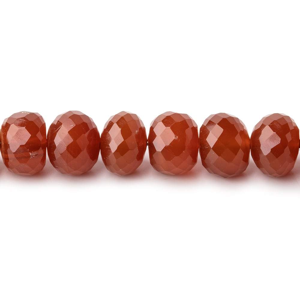 7-8mm Carnelian Faceted Rondelle Beads 16 inch 72 pieces (ONLINE ORDER ONLY)