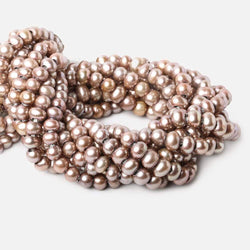 7-8mm Champagne Large Hole Off Round Freshwater Pearl 2.5mm drill hole, 15 inch, 64 pieces (ONLINE ORDER ONLY)