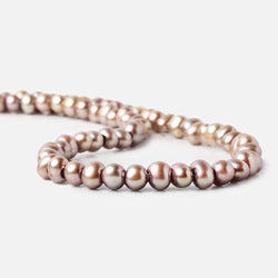 7-8mm Champagne Large Hole Off Round Freshwater Pearl 2.5mm drill hole, 15 inch, 64 pieces (ONLINE ORDER ONLY)