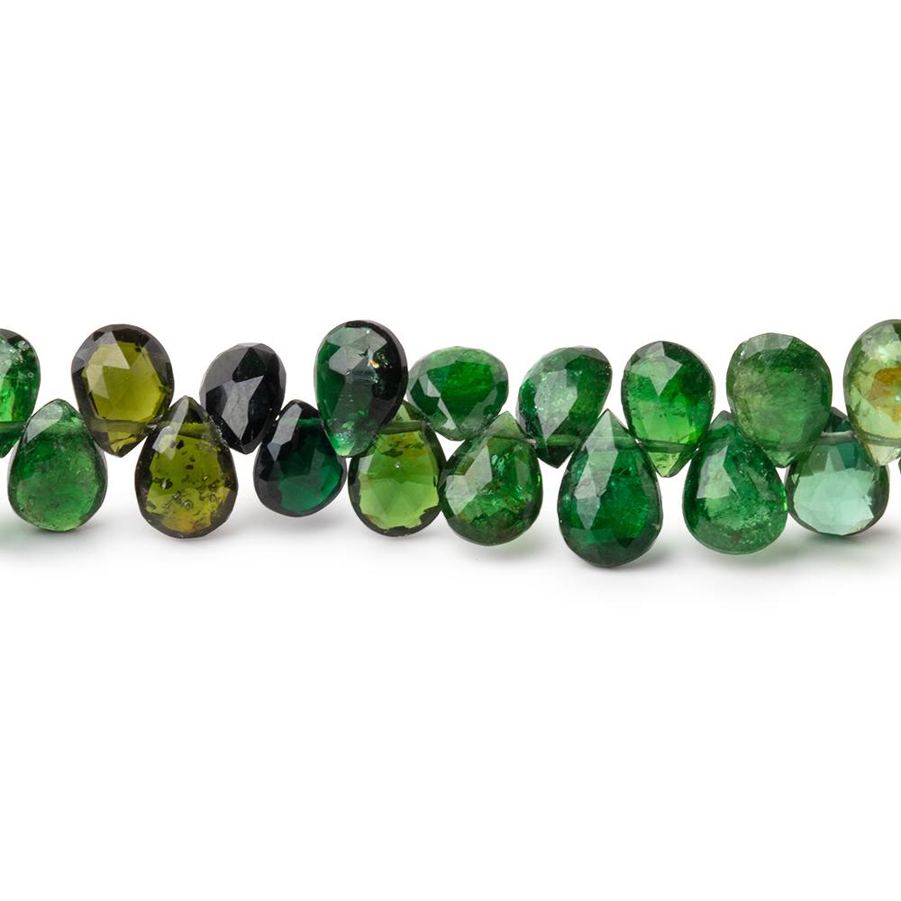 7-8mm Chrome Tourmaline Faceted Pear Beads 8 inch 68 pieces AA (ONLINE ORDER ONLY)