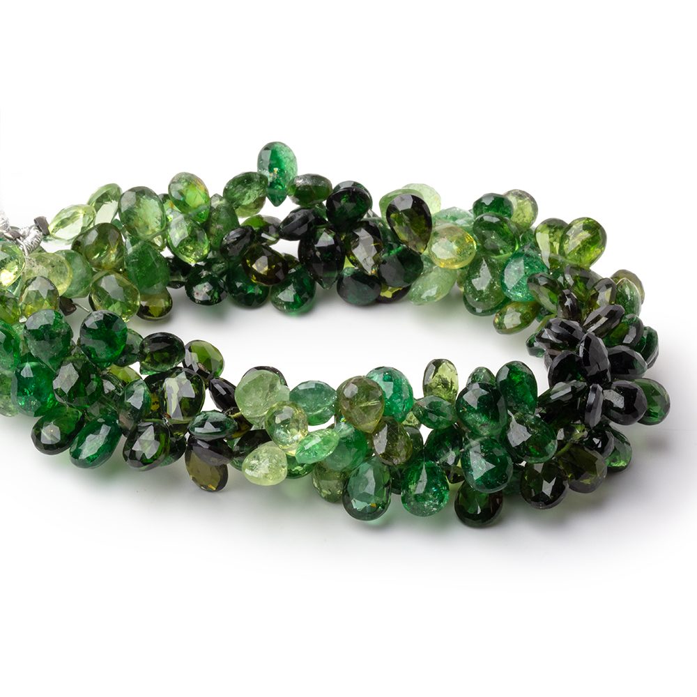 7-8mm Chrome Tourmaline Faceted Pear Beads 8 inch 68 pieces AA (ONLINE ORDER ONLY)