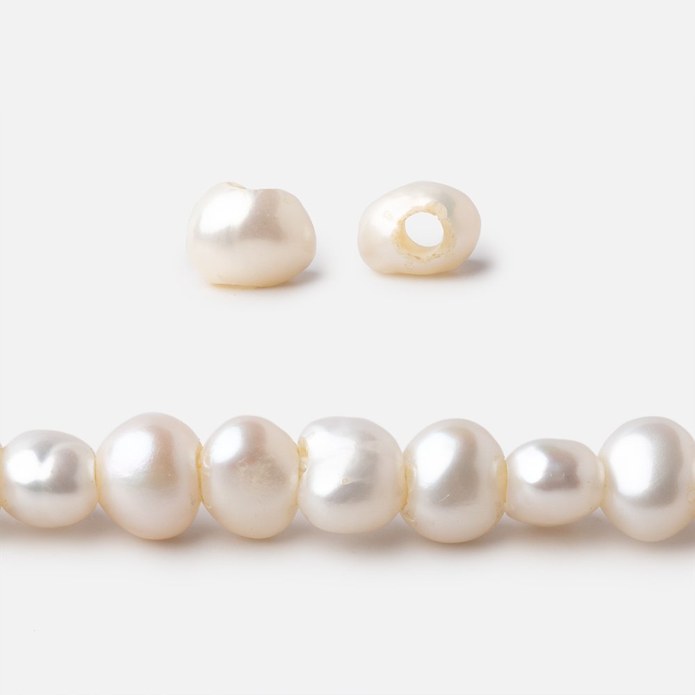 7mm Cream Baroque 2mm Large Hole Pearls 15 inch 63 pieces (ONLINE ORDER ONLY)