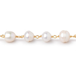 7-8mm Cream Baroque Pearls on Vermeil Chain (ONLINE ORDER ONLY)