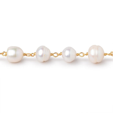 7-8mm Cream Baroque Pearls on Vermeil Chain (ONLINE ORDER ONLY)