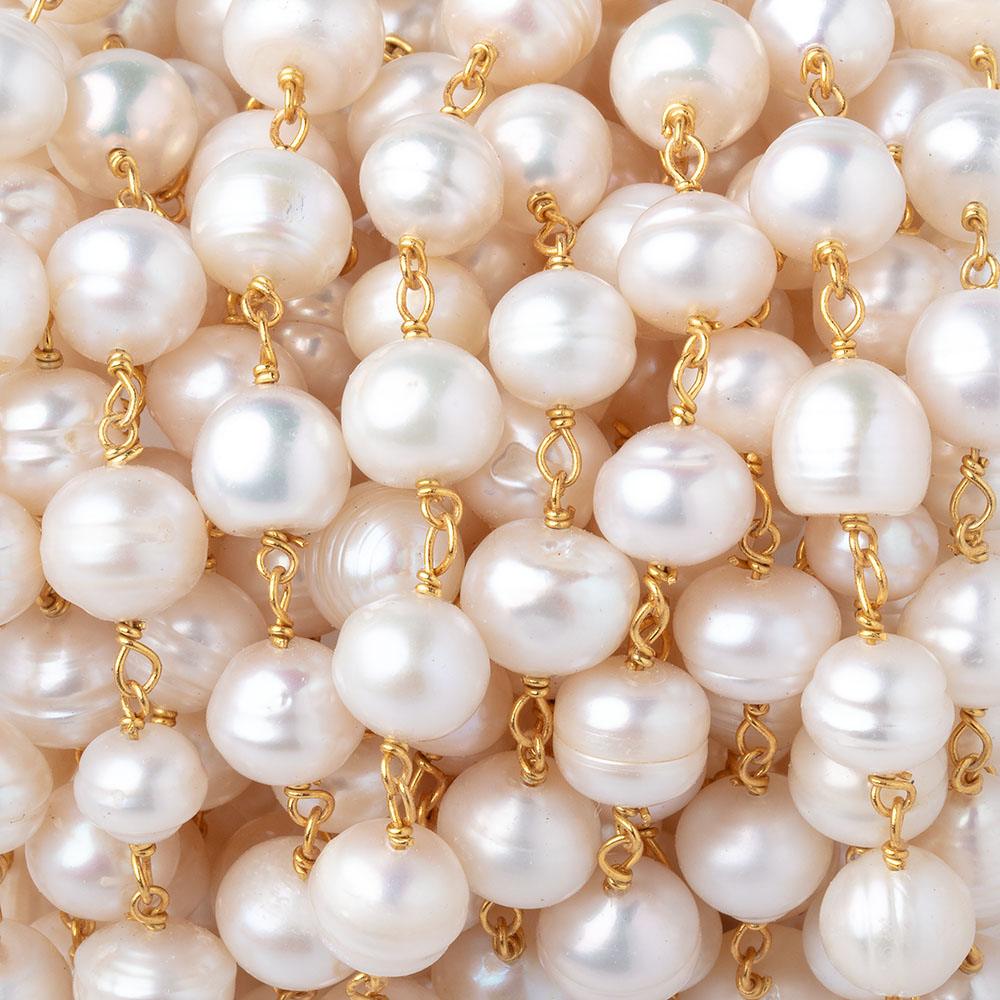 7-8mm Cream Baroque Pearls on Vermeil Chain (ONLINE ORDER ONLY)