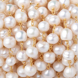 7-8mm Cream Baroque Pearls on Vermeil Chain (ONLINE ORDER ONLY)