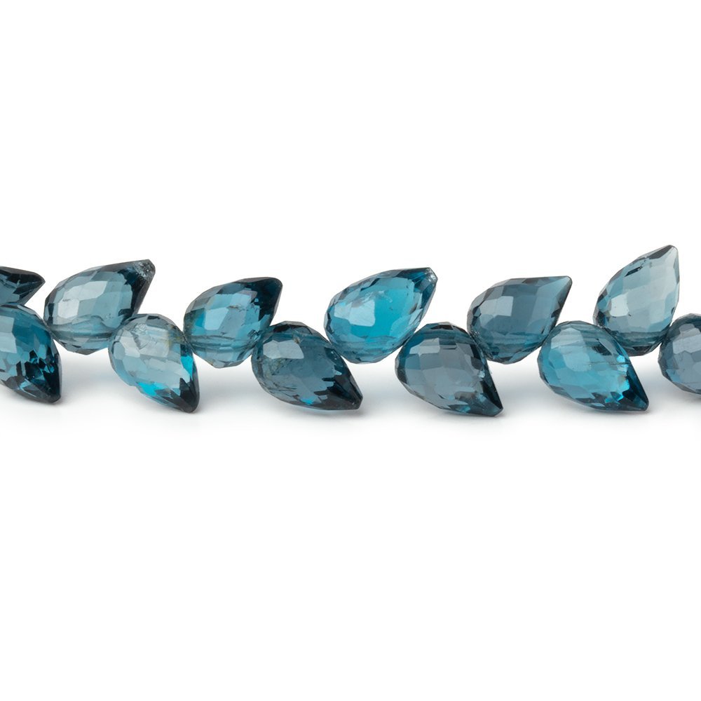7-8mm London Blue Topaz Shoulder Drill Tear Drop 4 inch 24 Beads AAA (ONLINE ORDER ONLY)