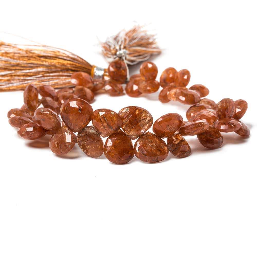 7-8mm Mossy Rutilated Quartz Heart Briolette 7.75 inch 50 pieces (ONLINE ORDER ONLY)