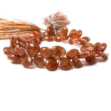 7-8mm Mossy Rutilated Quartz Heart Briolette 7.75 inch 50 pieces (ONLINE ORDER ONLY)