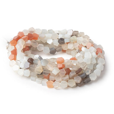 7-8mm Multi Color Moonstone Plain Pentagon Beads 18 inch 63 pieces (ONLINE ORDER ONLY)