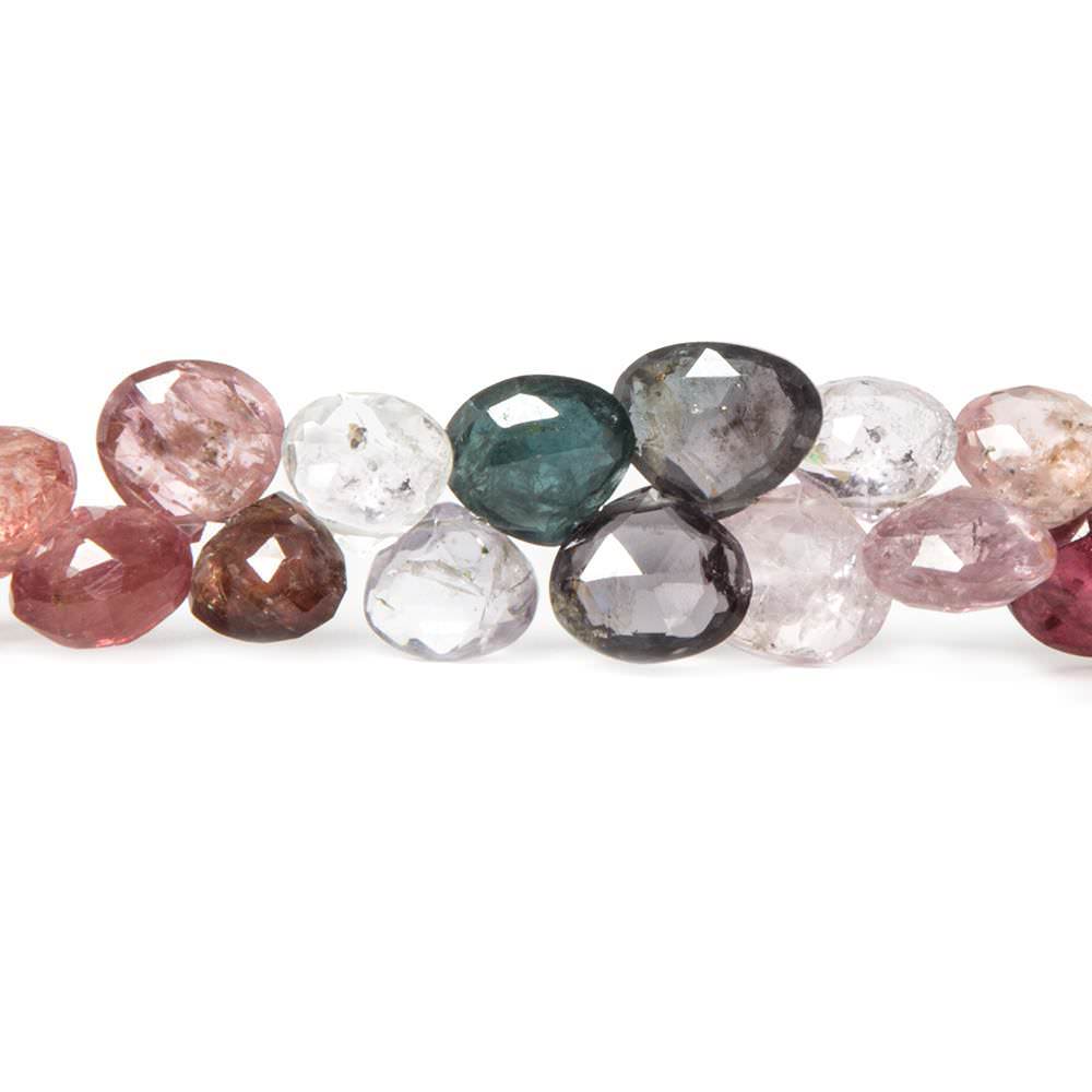7-8mm Multi Color Spinel Faceted Heart Beads 8 inch 56 pieces (ONLINE ORDER ONLY)