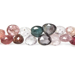 7-8mm Multi Color Spinel Faceted Heart Beads 8 inch 56 pieces (ONLINE ORDER ONLY)