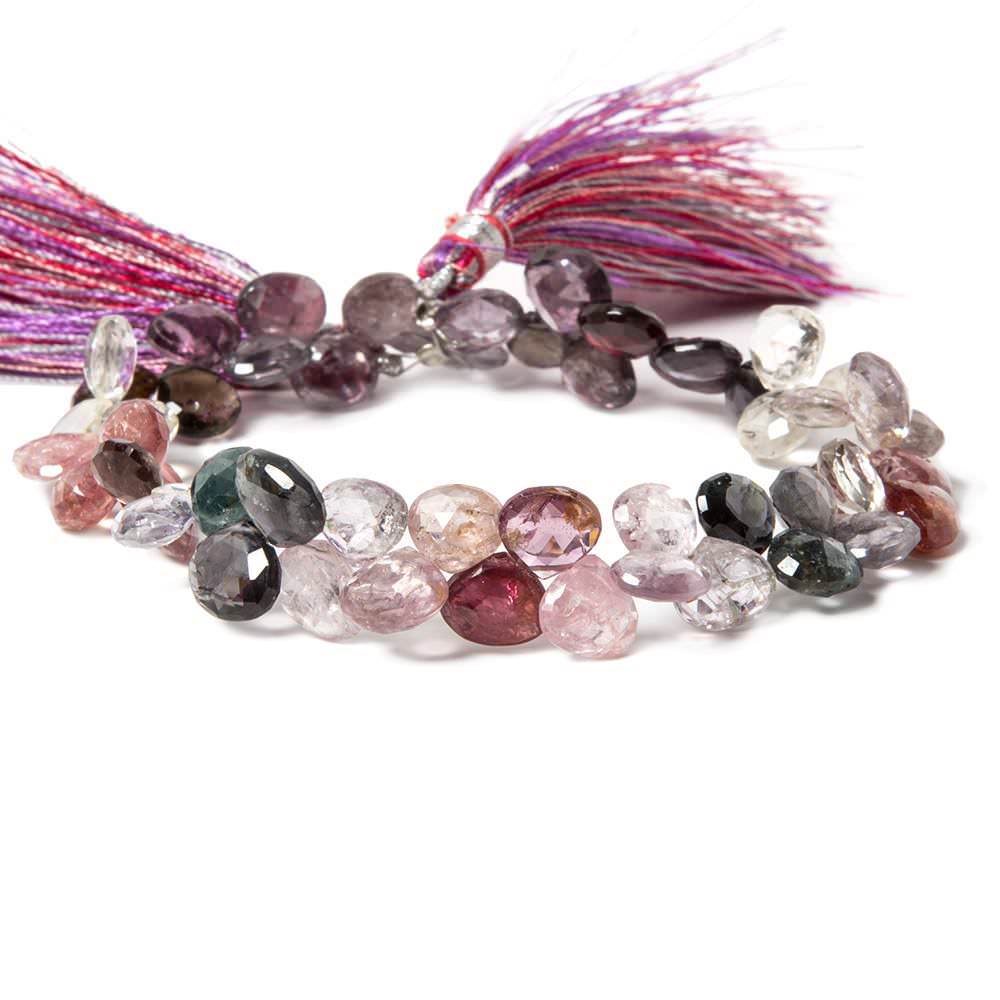 7-8mm Multi Color Spinel Faceted Heart Beads 8 inch 56 pieces (ONLINE ORDER ONLY)